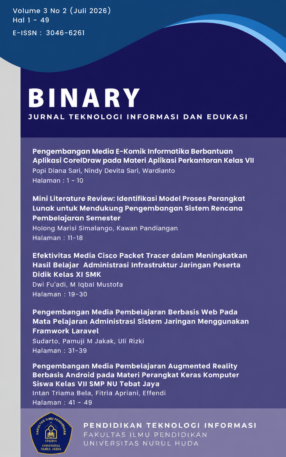 					View Vol. 3 No. 2 (2026): Jurnal Binary Vol. 3 No. 2 (2026)
				